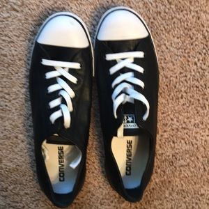 Black leather Converse